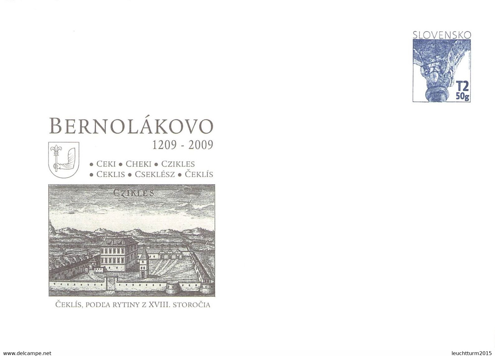 SLOVAKIA - STATIONARY ENVELOPE 2009 BERNOLÁKOVO Unc //Q111 - Postkaarten