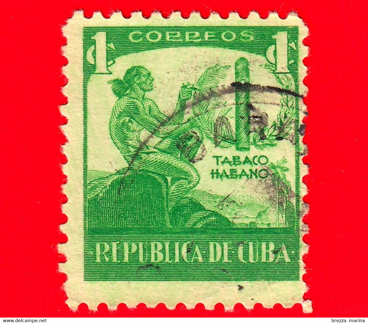 CUBA - Usato - 1948 - Industria Del Tabacco - 1 ¢ - Gebruikt