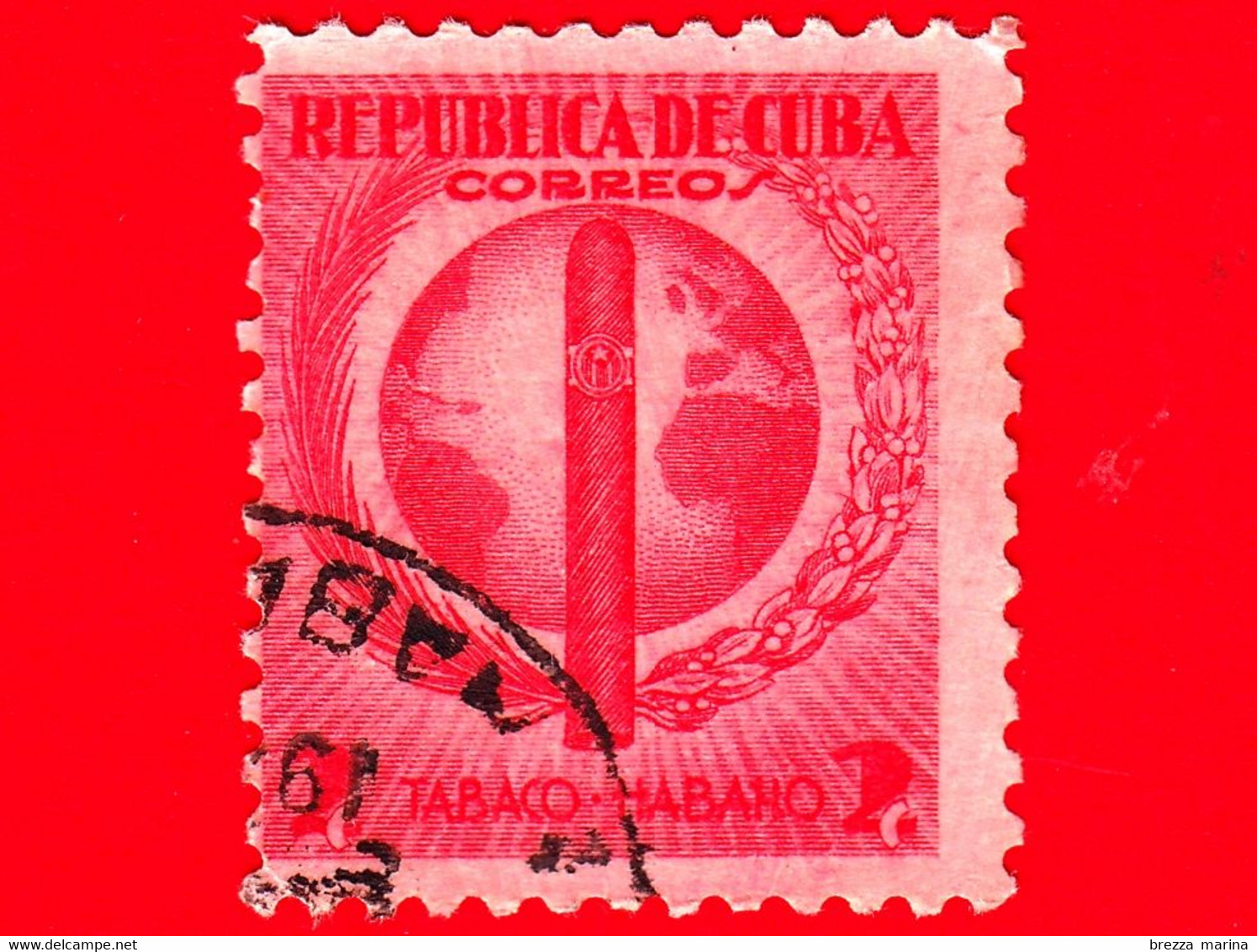 CUBA - Usato - 1939 - Industria Del Sigaro - Tabacco - Cigar, Globe - 2 - Gebruikt