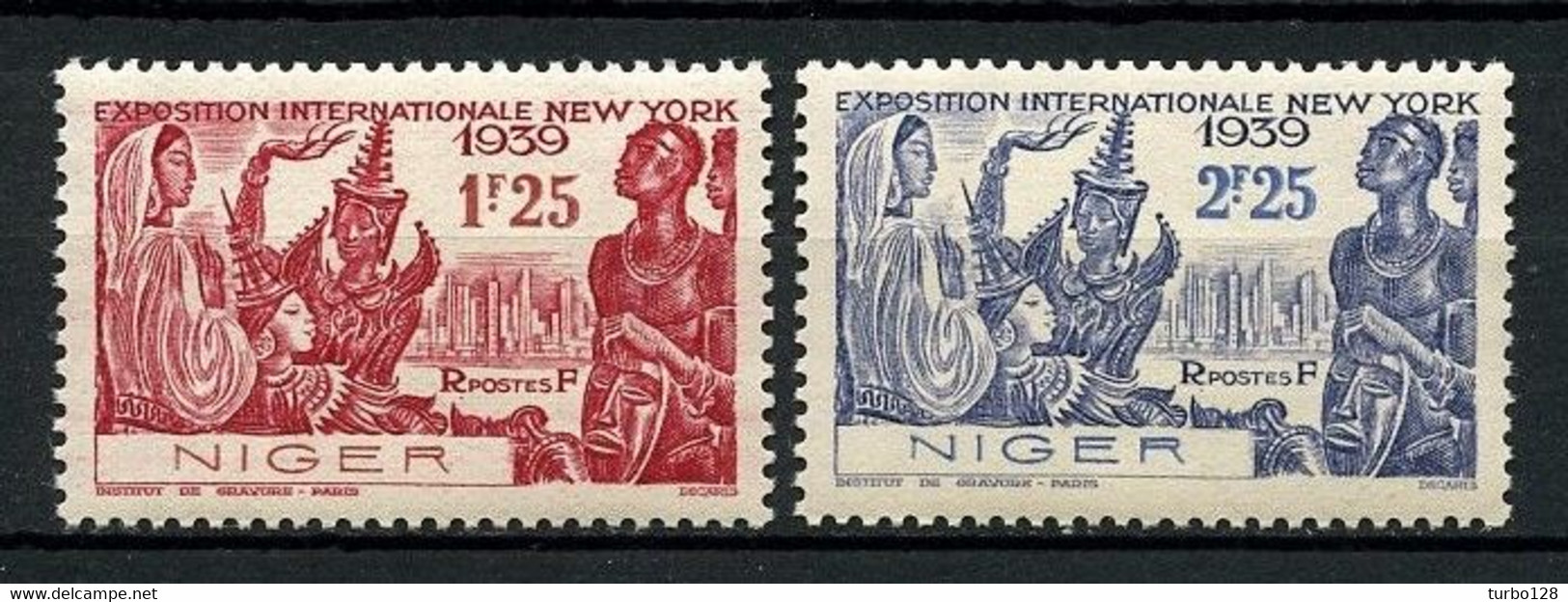 NIGER 1939 N° 67/68 ** Neufs MNH  Superbes C 3.25 € Exposition Internationale De New-York Masques Danses - Neufs