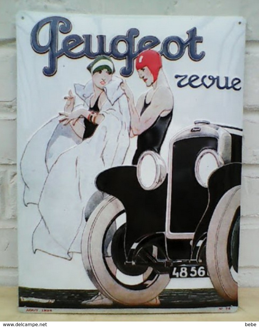 PLAQUE  PUBLICITE PEUGEOT EN RELIEF  39 Cm X 29 Cm - Tin Signs (vanaf 1961)