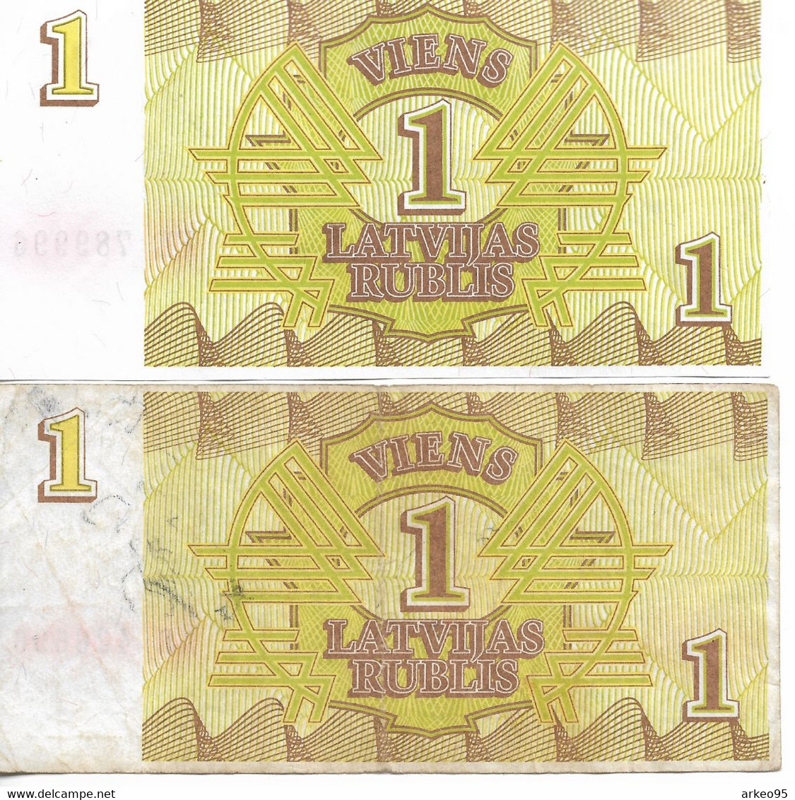 Lot De 2 Billets De 1 Rublis De Lettonie 1992 - Letland