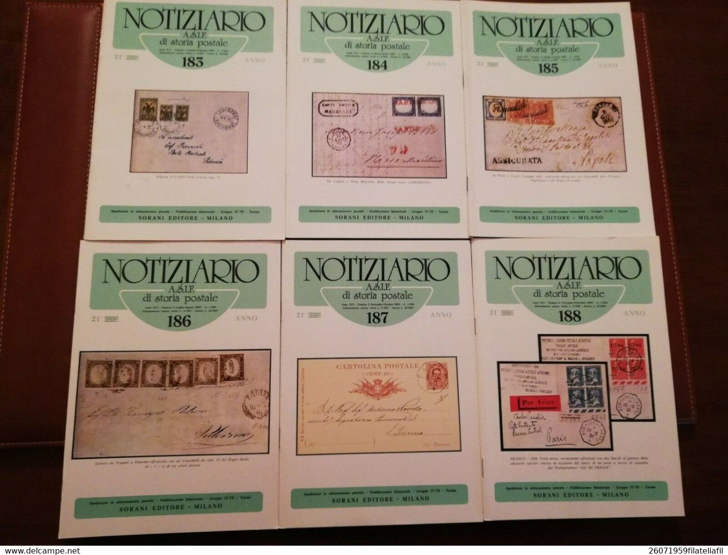 NOTIZIARIO A.S.I.F. DI STORIA POSTALE 6 FASCICOLI ANNATA 1980 - Italiaans