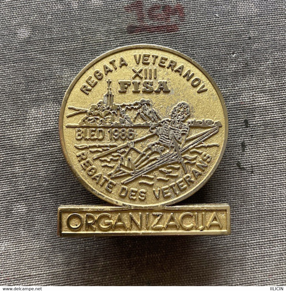 Badge Pin ZN009790 - Rowing Kayak Canoe FISA Regate Des Veterans Yugoslavia Slovenia Bled 1986 ORGANIZACIJA - Rudersport