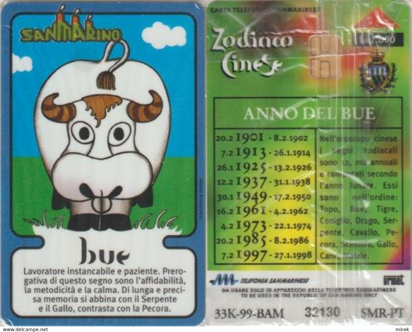 736/ San Marino, Horoscope Bue, Chip 1, Mint In Wrapper - Saint-Marin