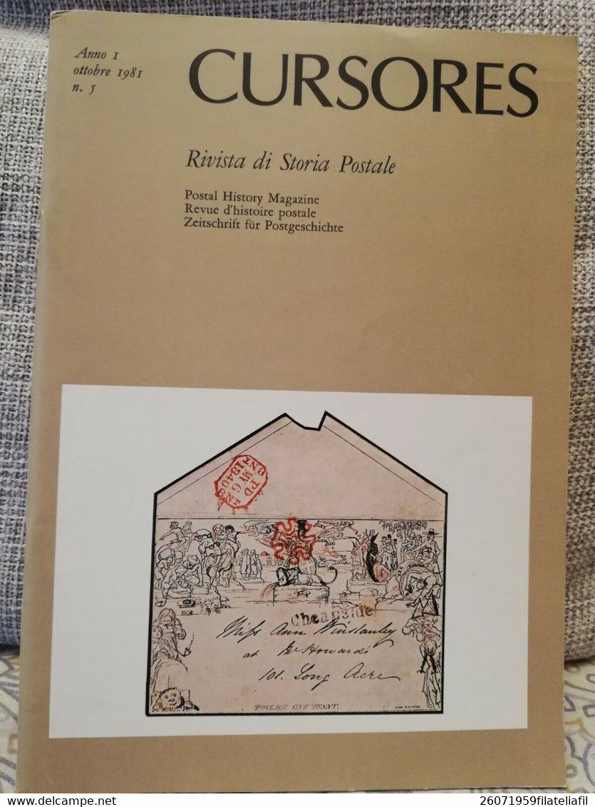 CURSORES RIVISTA DI STORIA POSTALE N. 5 ANNO I OTTOBRE 1981..IL SESTO NUMERO - Italiano