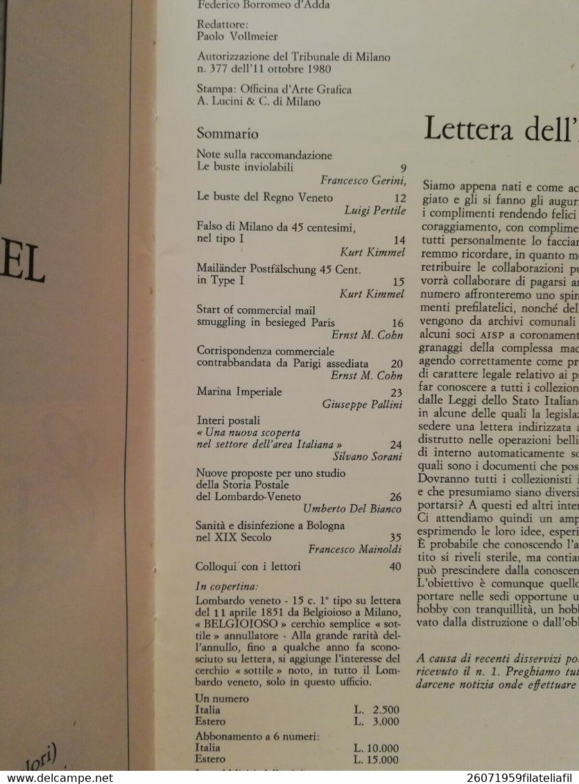 CURSORES RIVISTA DI STORIA POSTALE N. 2 ANNO I APRILE 1981..IL TERZO NUMERO - Italiaans