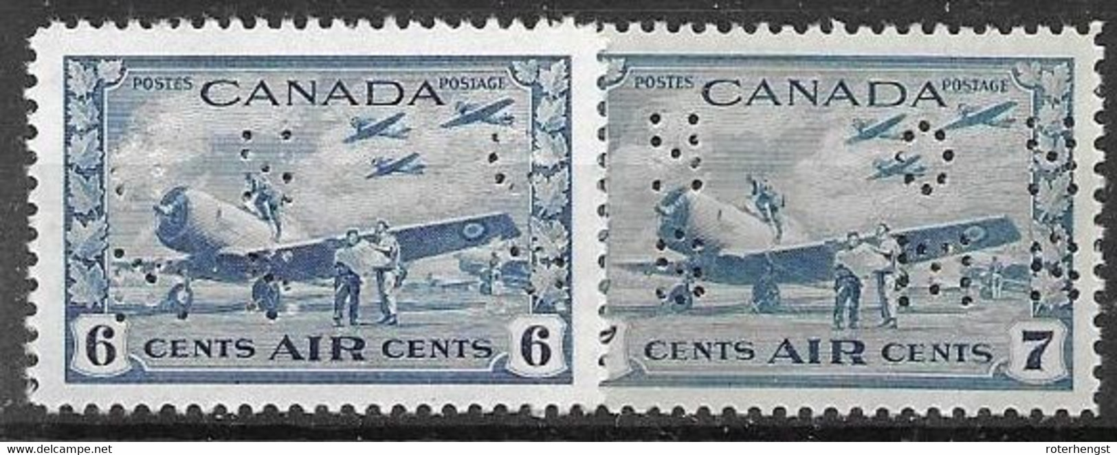Canada Officials Mnh ** OHMS 1942/43 - Perfins
