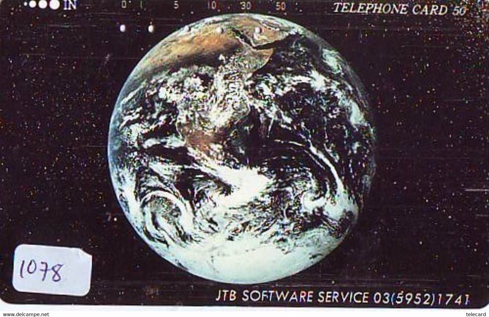 TELECARTE JAPAN *  ESPACE (1078)  GLOBE * SATELLITE * TERRESTRE * MAPPEMONDE * Telefonkarte Phonecard JAPAN * - Space