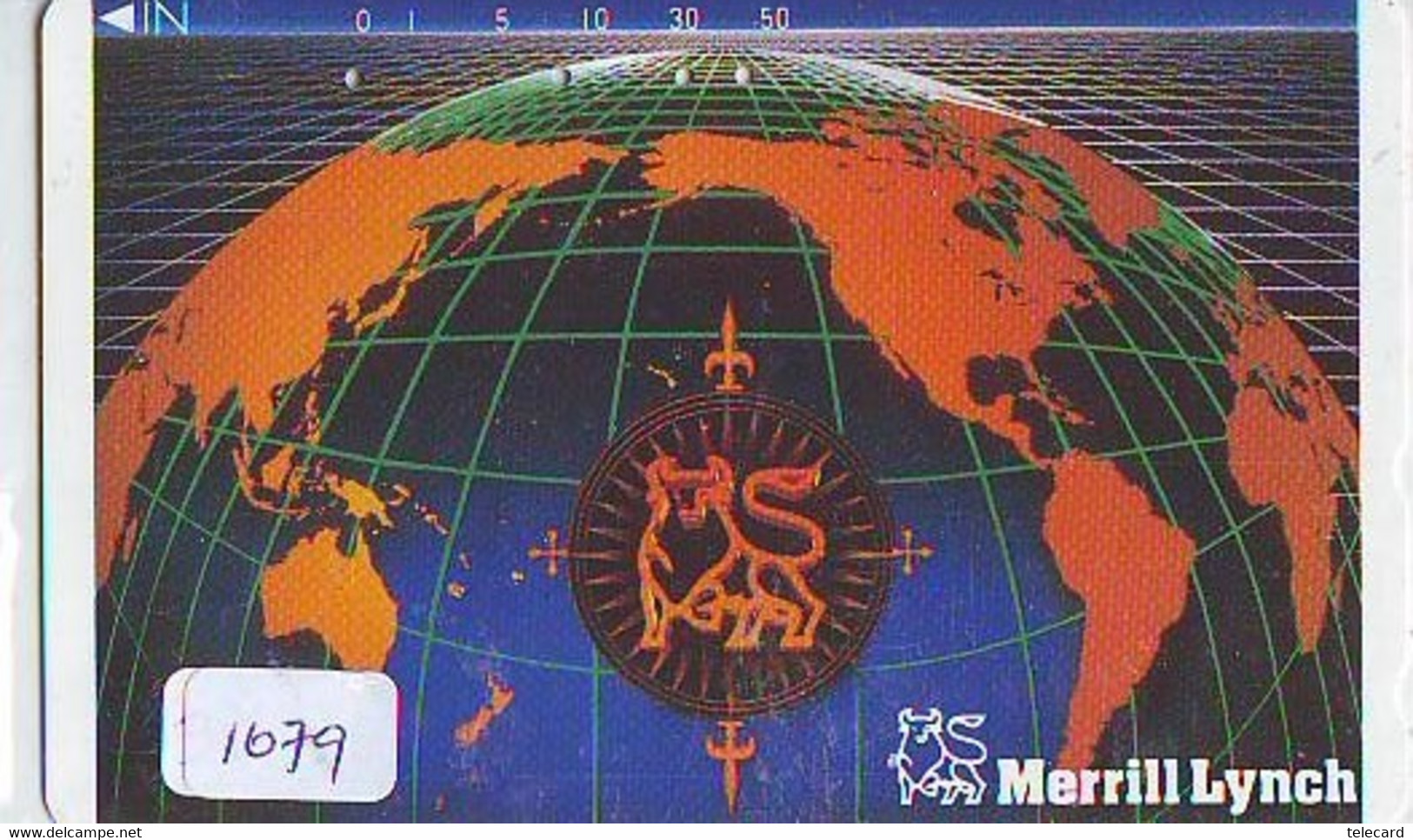 TELECARTE JAPAN *  ESPACE (1079) MERRILL LYNCH GLOBE SATELLITE * TERRESTRE * MAPPEMONDE * Telefonkarte Phonecard JAPAN * - Space
