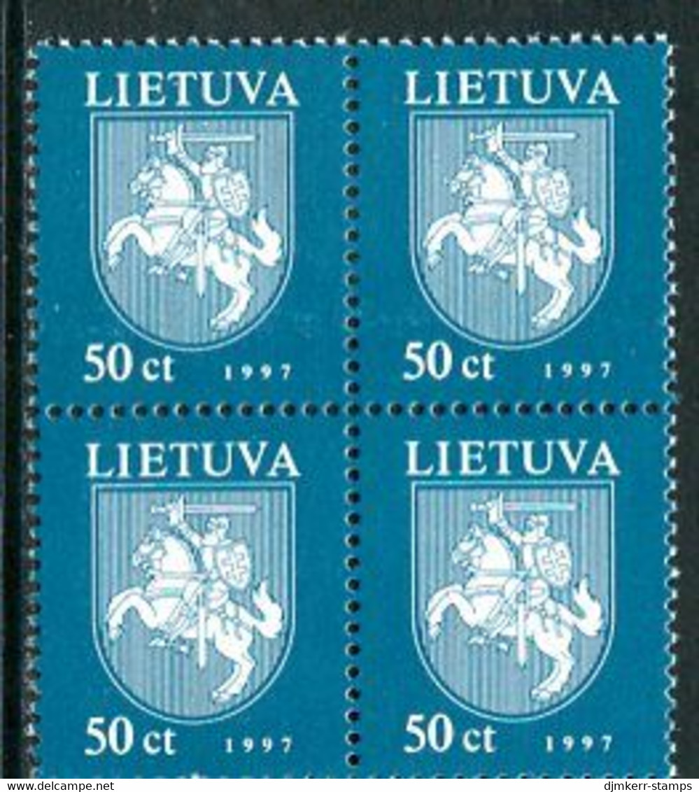 LITHUANIA 1997 Arms Definitive 50 C. Block Of 4 MNH / ** .  Michel 635 - Litouwen