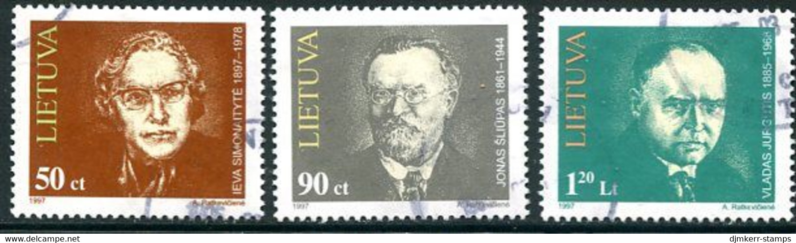 LITHUANIA 1997 Personalities Used.  Michel 627-29 - Lituania