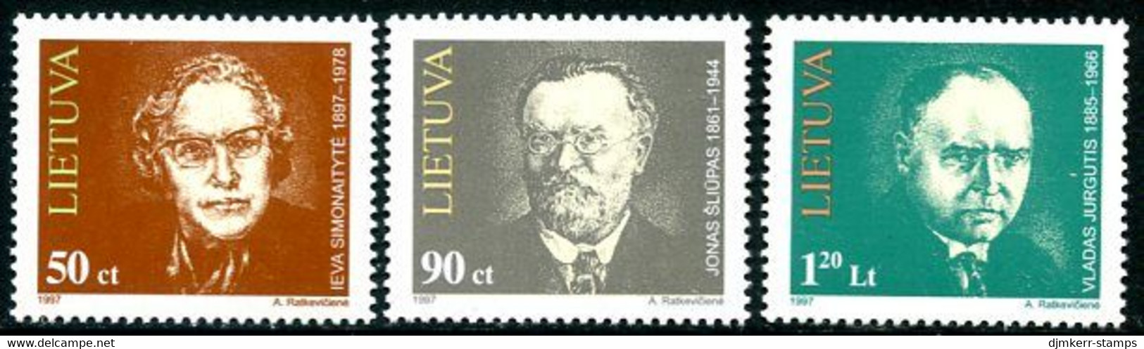 LITHUANIA 1997 Personalities MNH / **.  Michel 627-29 - Lituania