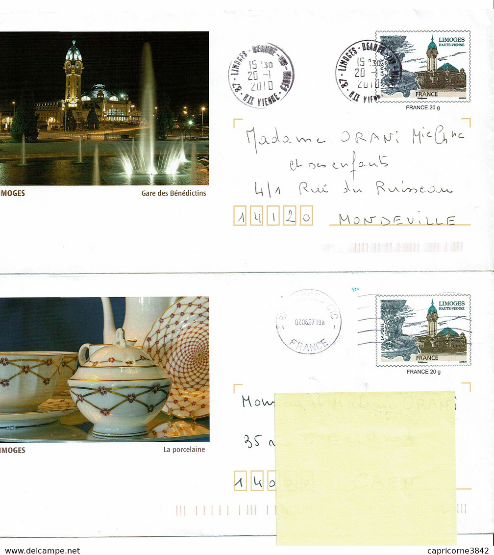 2 Enveloppes PAP - LIMOGES - PAP:  Varia (1995-...)