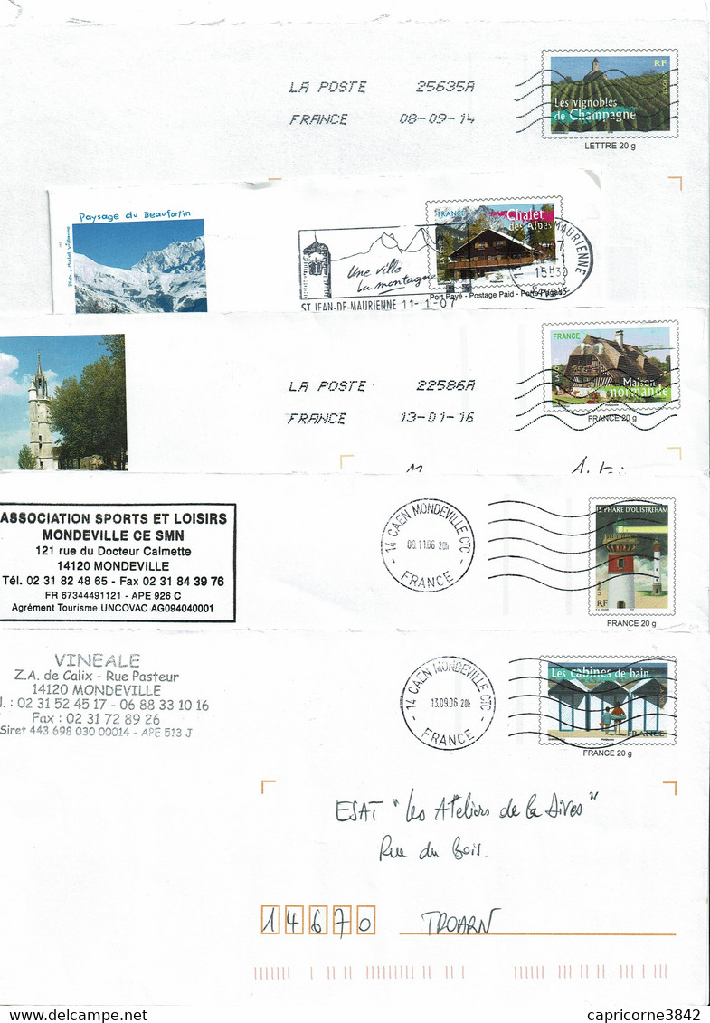 5 Enveloppes PAP -  PORTRAITS DE REGION - Listos A Ser Enviados: Otros (1995-...)
