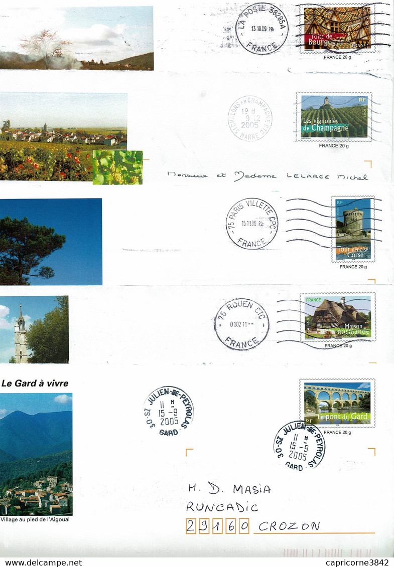 5 Enveloppes PAP -  PORTRAITS DE REGION - PAP: Sonstige (1995-...)