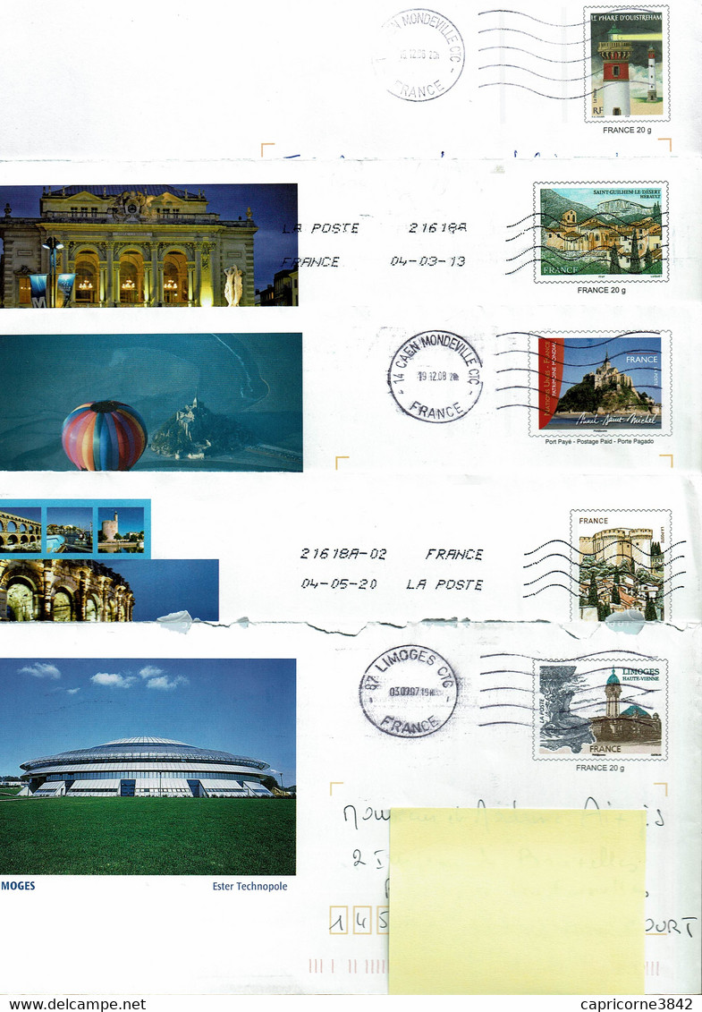 5 Enveloppes PAP -  VILLES DE FRANCE - PAP:  Varia (1995-...)