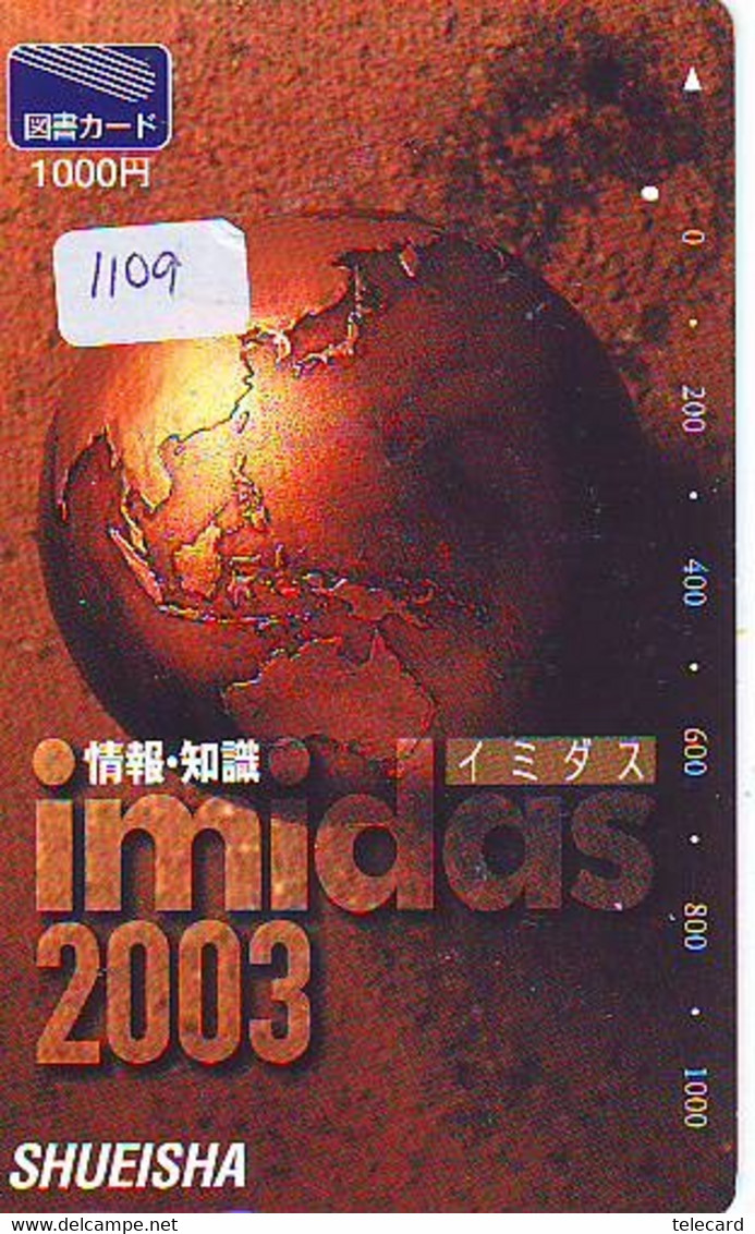 Carte Prépayée Japon  ESPACE (1109)  GLOBE * SATELLITE * TERRESTRE * MAPPEMONDE * Telefonkarte Phonecard JAPAN * - Espace