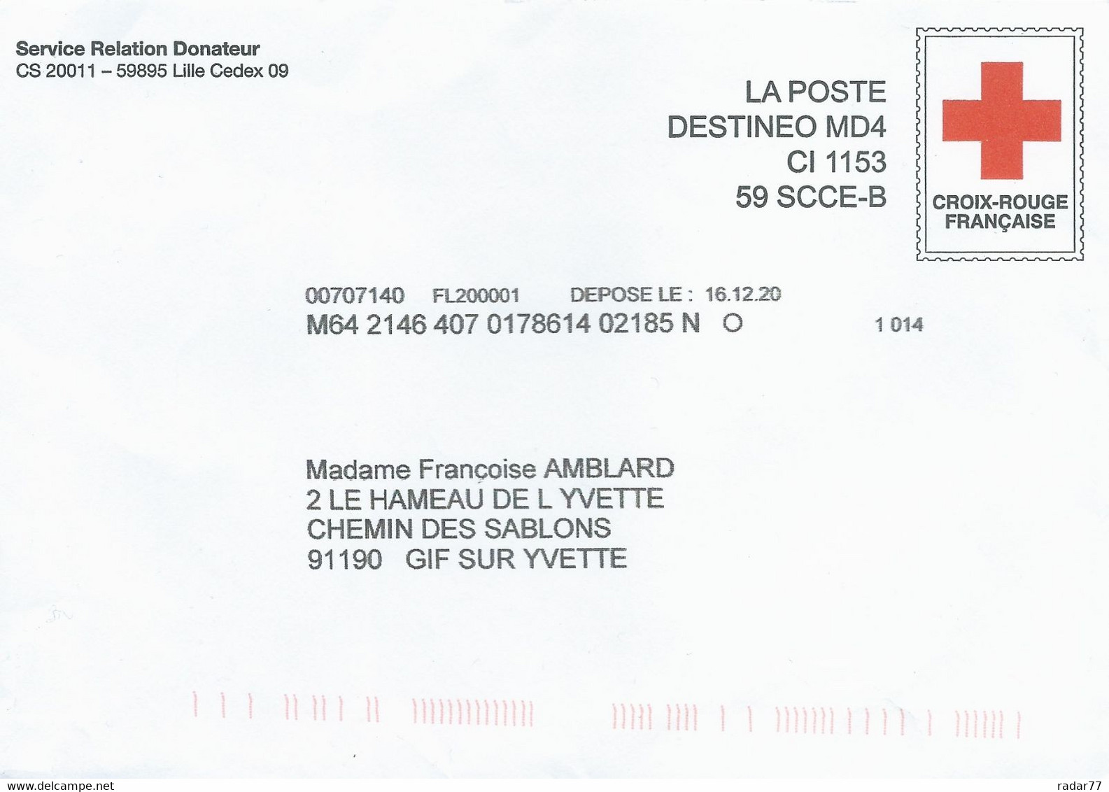Destineo MD4 Avec Simili-timbre Croix-Rouge Française - Enteros Privados