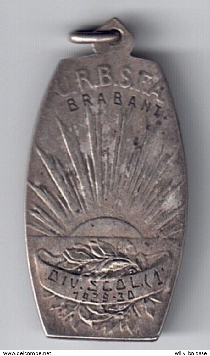 Médaille Football URBSFA Brabant Div. Scol 1  1929-30  Signée Devreese - Professionali / Di Società