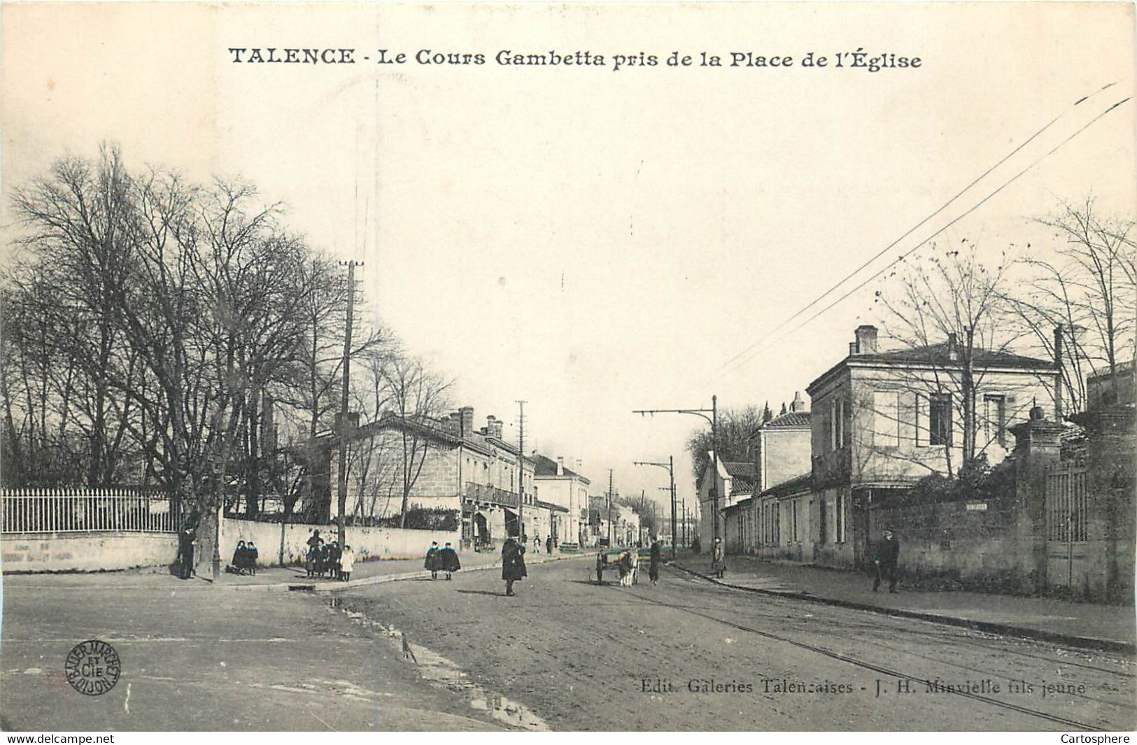 CPA 33 Gironde Talence Le Cours Gambetta Pris De La Place De L'Eglise - Altri & Non Classificati