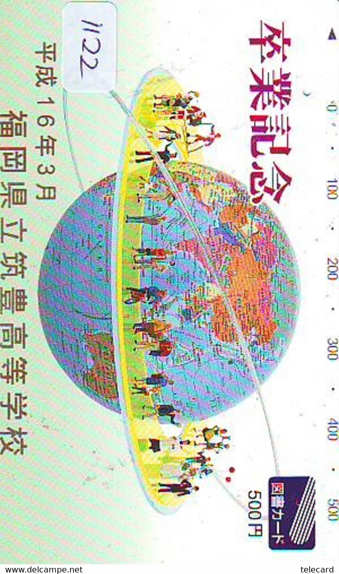 Carte Prépayée Japon  ESPACE (1122)  GLOBE * SATELLITE * TERRESTRE * MAPPEMONDE * Telefonkarte Phonecard JAPAN * - Espacio