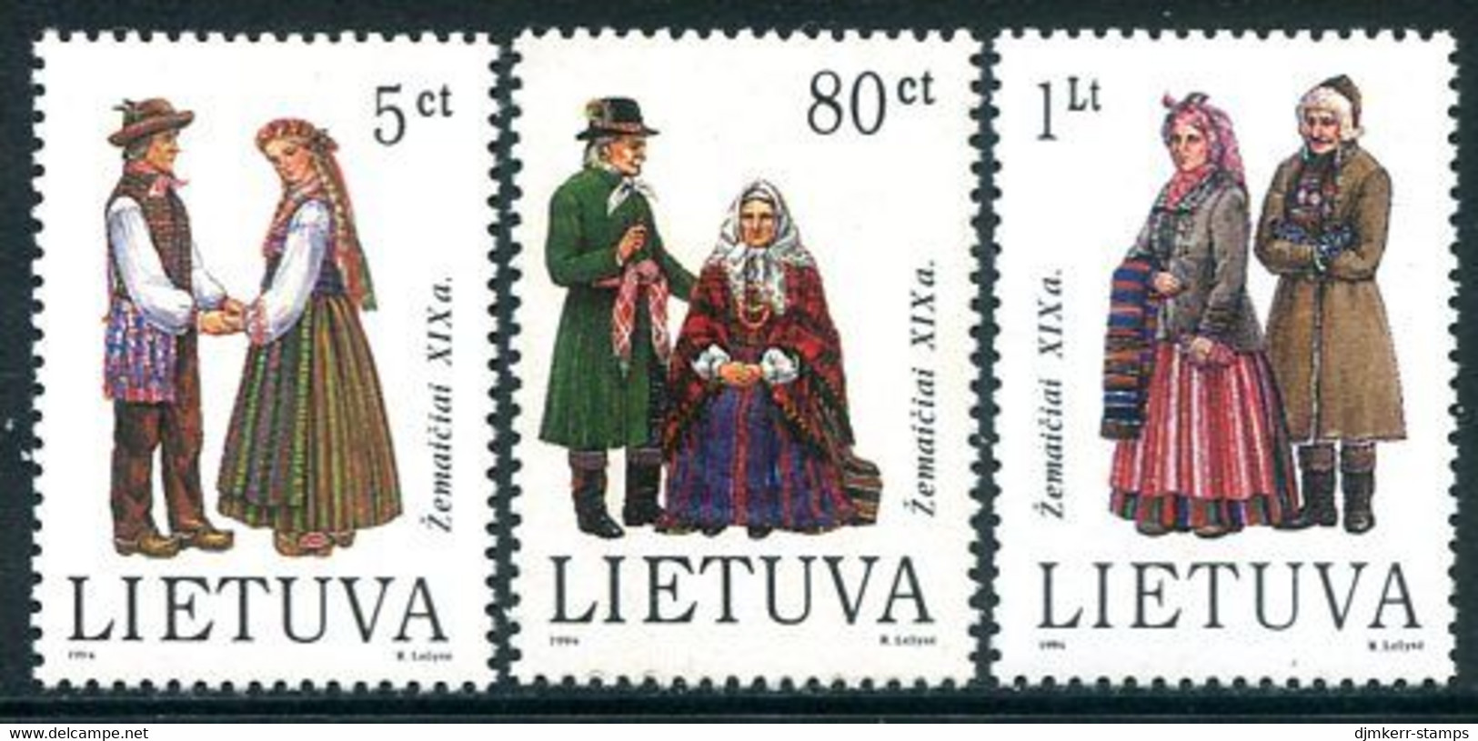 LITHUANIA 1994 Regional Costumes III MNH / **.  Michel 557-59 - Lithuania