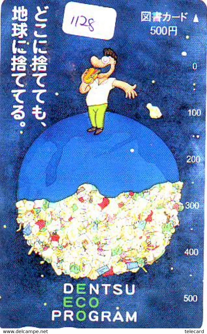 Carte Prépayée Japon  ESPACE (1128)  GLOBE * SATELLITE * TERRESTRE * MAPPEMONDE * Telefonkarte Phonecard JAPAN * - Space
