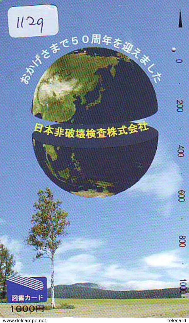 Carte Prépayée Japon  ESPACE (1129)  GLOBE * SATELLITE * TERRESTRE * MAPPEMONDE * Telefonkarte Phonecard JAPAN * - Ruimtevaart