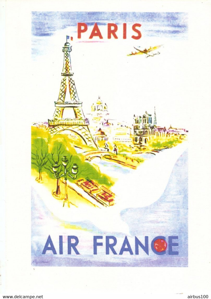 AIR FRANCE PARIS TOUR EIFFEL - 21 X 30 Cm - REPRO D'UNE AFFICHE VINTAGE IMPRIMÉE SUR TOILE - Posters