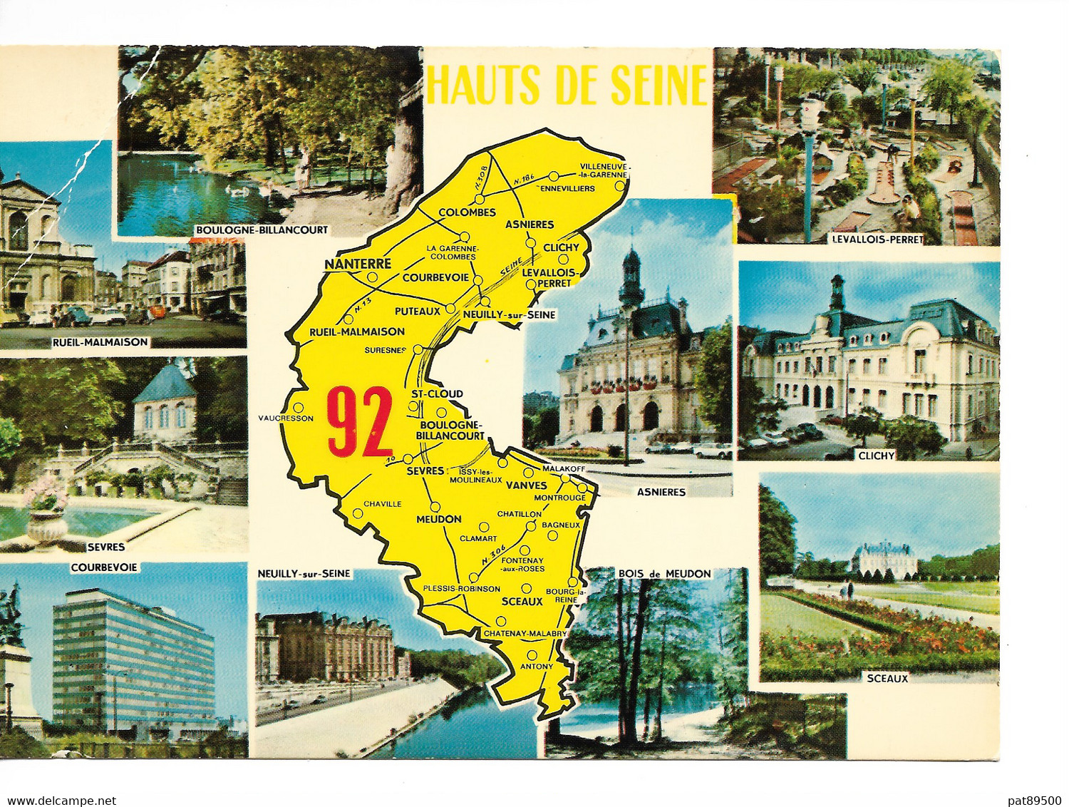 92 CARTE Du DEPARTEMENT / CPM écrite Et Datée De 1981 / PLIURE HAUT GCHE !!  (dans GEO) - Otros & Sin Clasificación