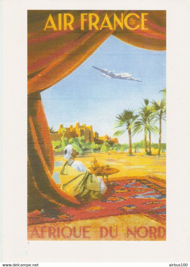 AIR FRANCE AFRIQUE DU NORD - 21 X 30 Cm - REPRO D'UNE AFFICHE VINTAGE IMPRIMÉE SUR TOILE - Posters