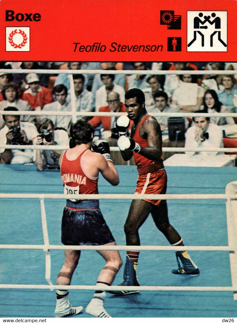 Fiche Sports: Boxe - Teofilo Stevenson (Boxeur Cubain Poids Lourd, Double Champion Olympique 1972 1976) - Sports