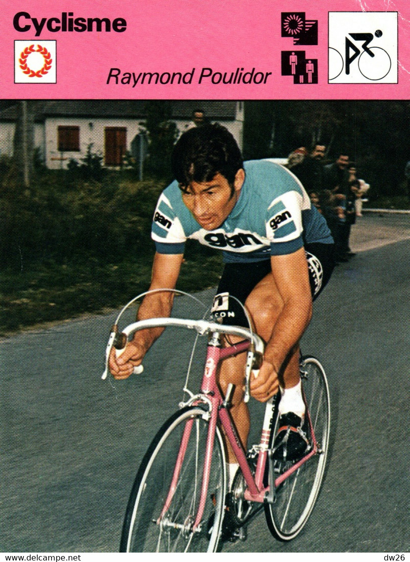 Fiche Sports: Cyclisme - Raymond Poulidor En Plein Effort Contre La Montre - 14 Tours Sans Maillot Jaune - Sports
