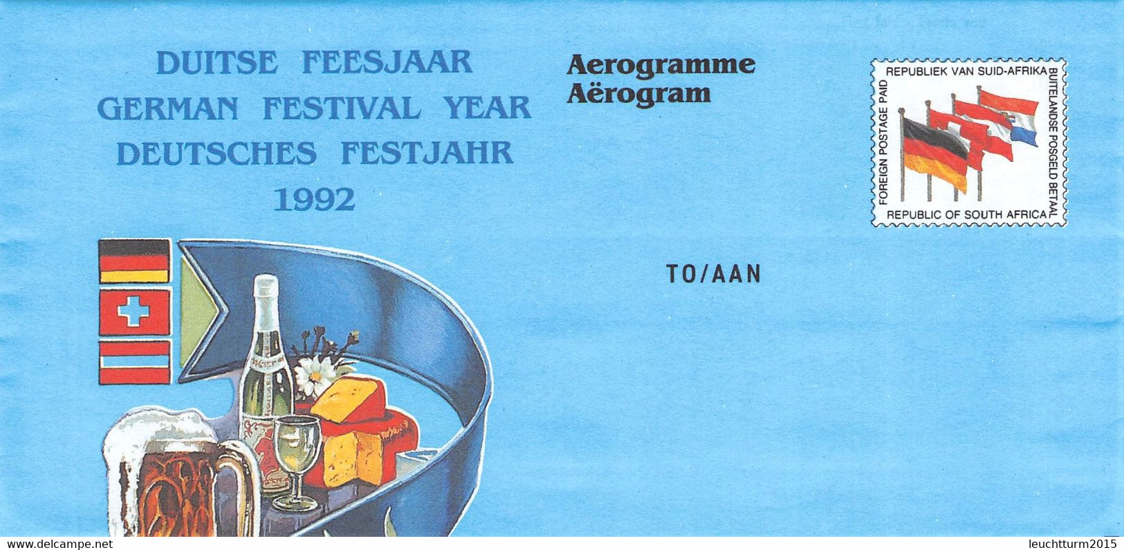 SOUTH AFRICA - AEROGRAMME DEUTSCHES FESTJAHR 1992 Unc //Q150 - Airmail