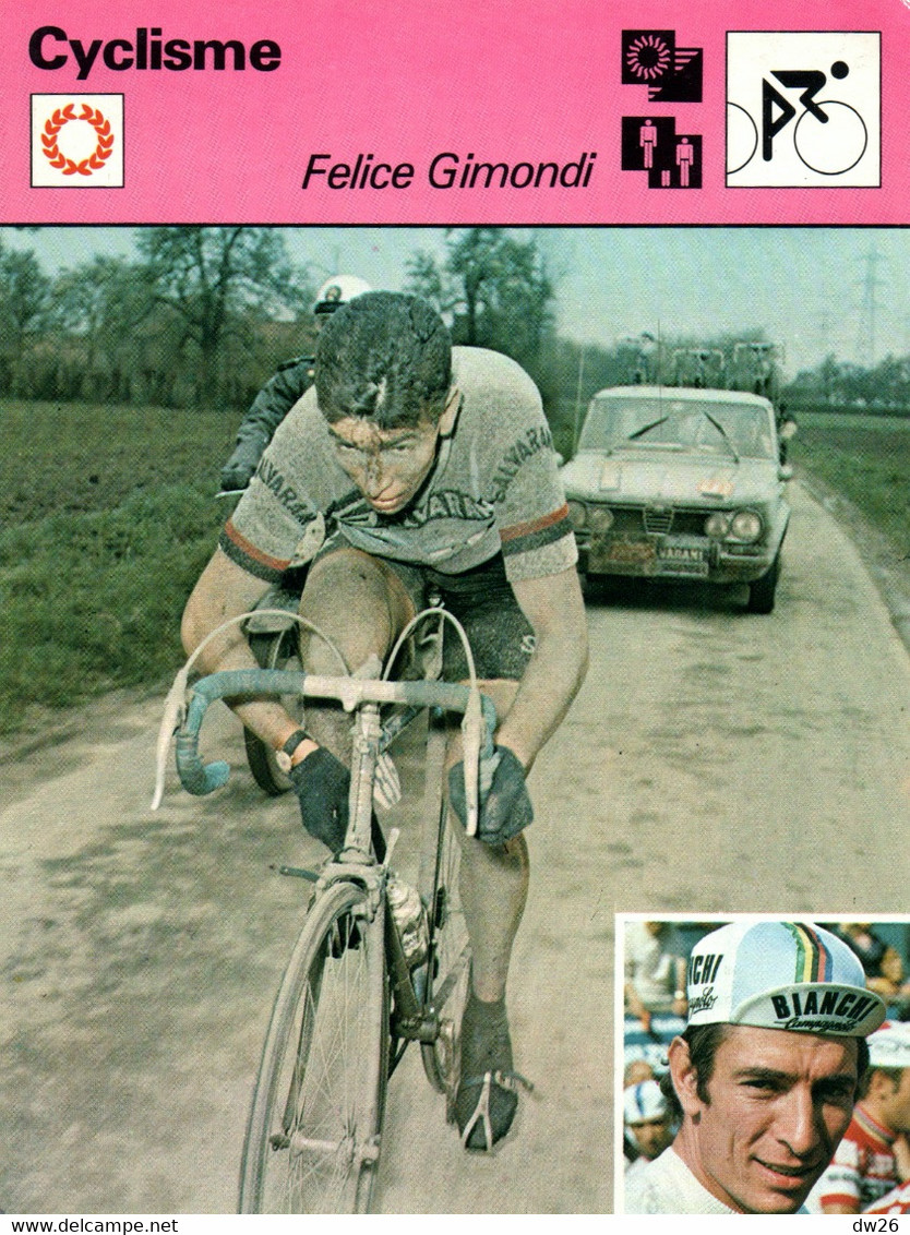 Fiche Sports: Cyclisme - Felice Gimondi Dans Paris Roubaix 1966 - Un Palmarès De Campionissimo (Champion Du Monde) - Deportes