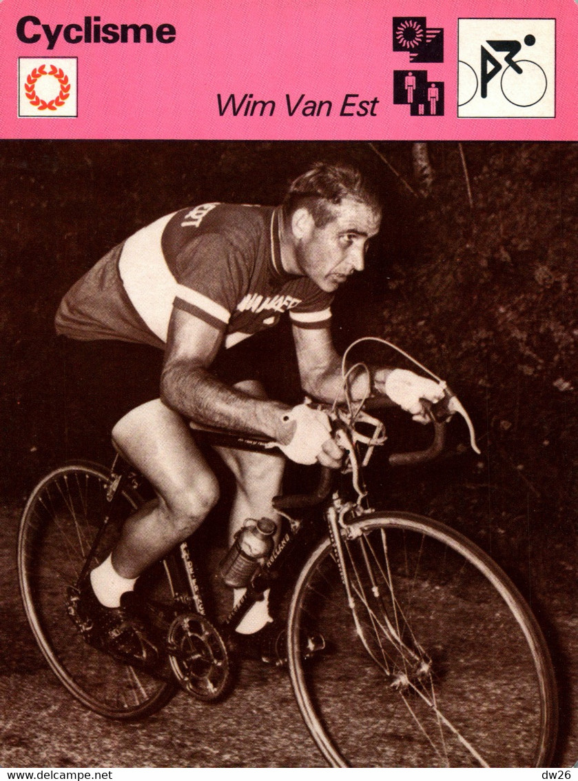 Fiche Sports: Cyclisme - Wim Van Est (Champion Du Monde De Poursuite) 3 Victoires Dans Bordeaux Paris - Deportes