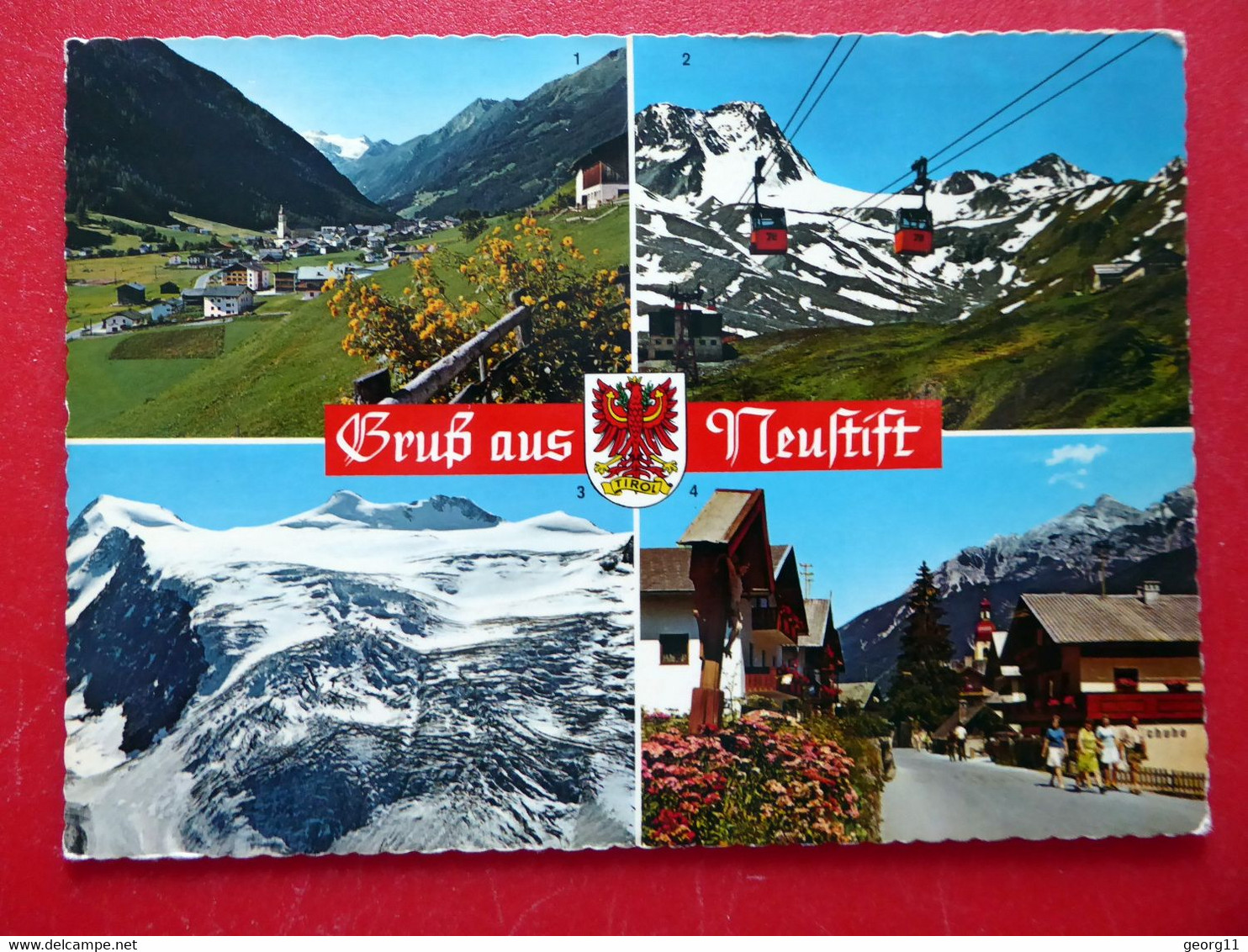 Neustift - 1977 - Wappen - Seilbahn - Gletscher - Stubaital - Innsbruck-Land - Tirol - Österreich - Krieglach