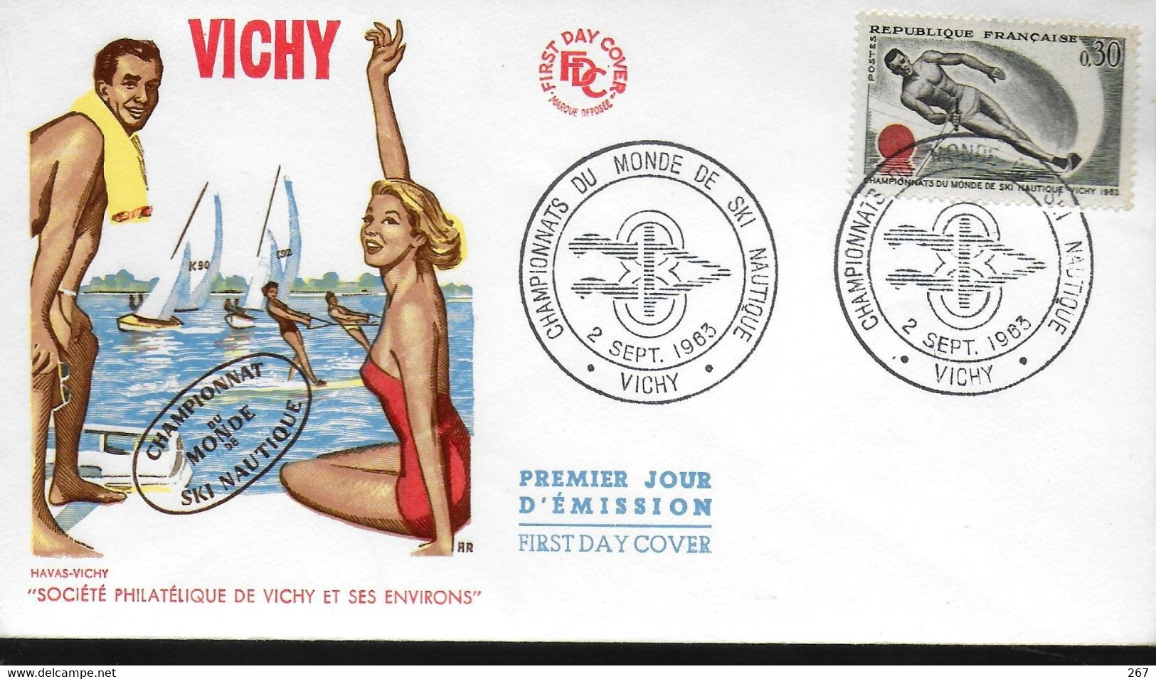 FRANCE  FDC 1963 Vichy Ski Nautique - Ski Nautique