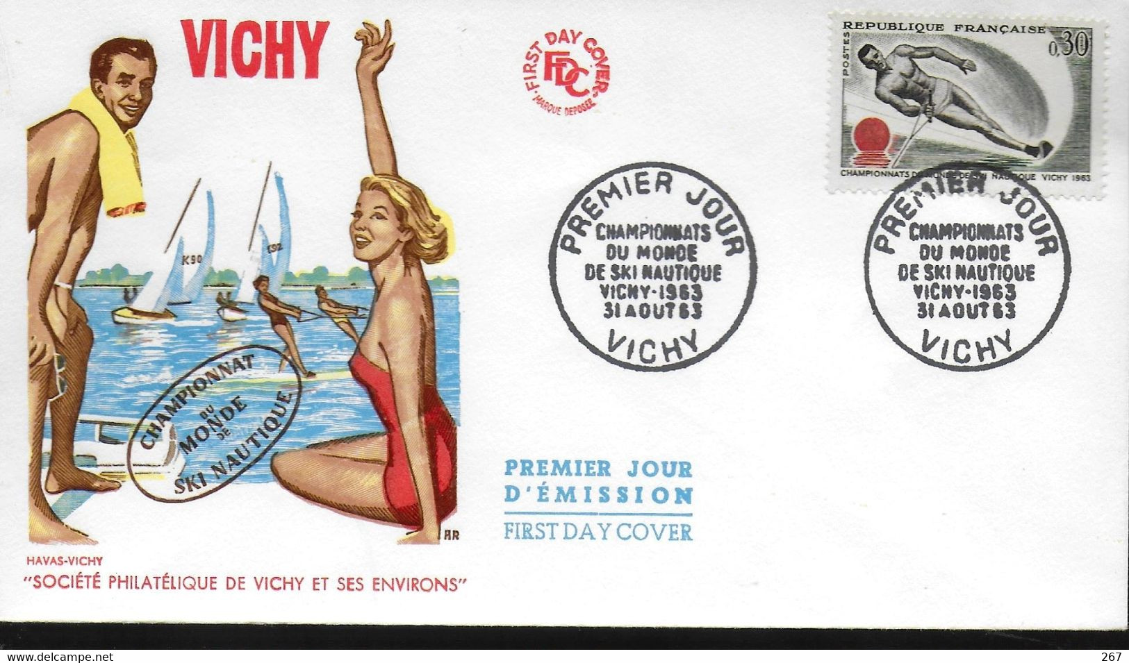 FRANCE  FDC 1963 Vichy Ski Nautique - Sci Nautico