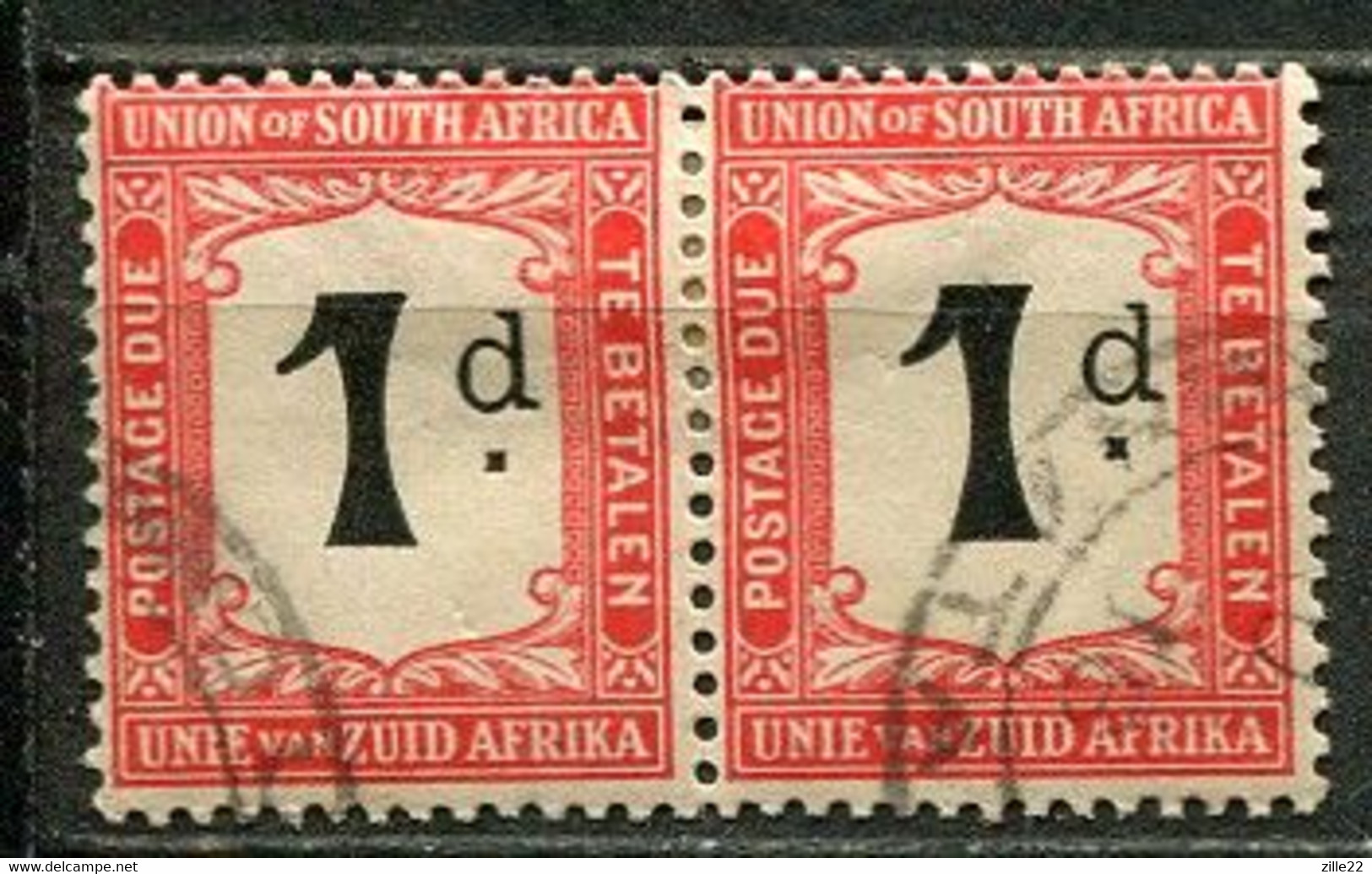 Union Of South Africa Postage Due, Südafrika Portomarken Mi# 2 Gestempelt/used - Pair - Impuestos