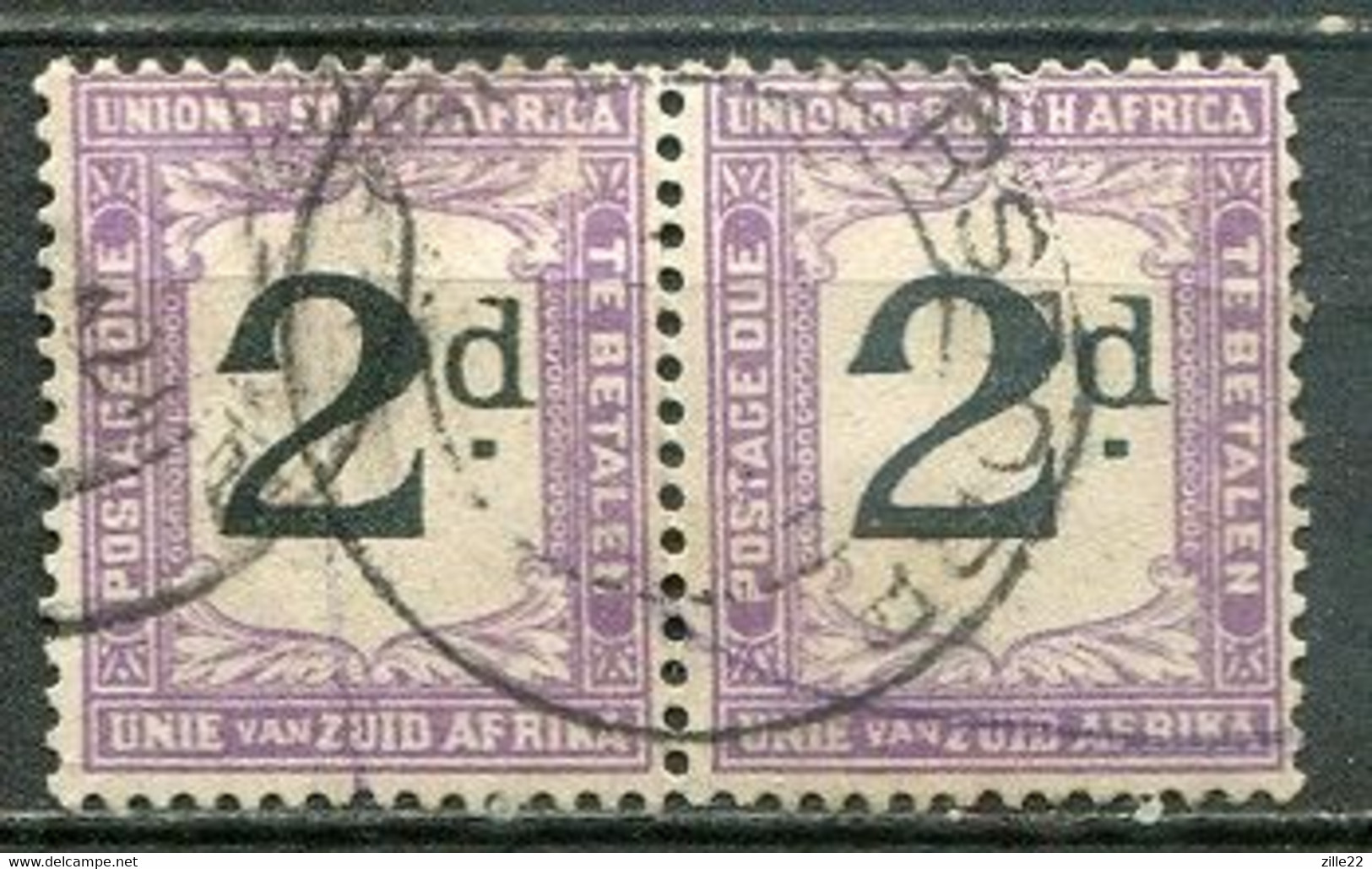 Union Of South Africa Postage Due, Südafrika Portomarken Mi# 14  Gestempelt/used - Pair - Postage Due