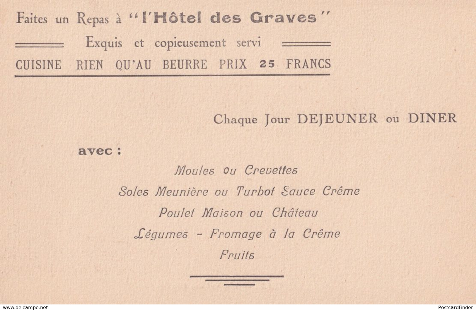 Villerville Sur Mer L'Hotel Des Graves Dinner Menu 3x Postcard Book - Andere & Zonder Classificatie