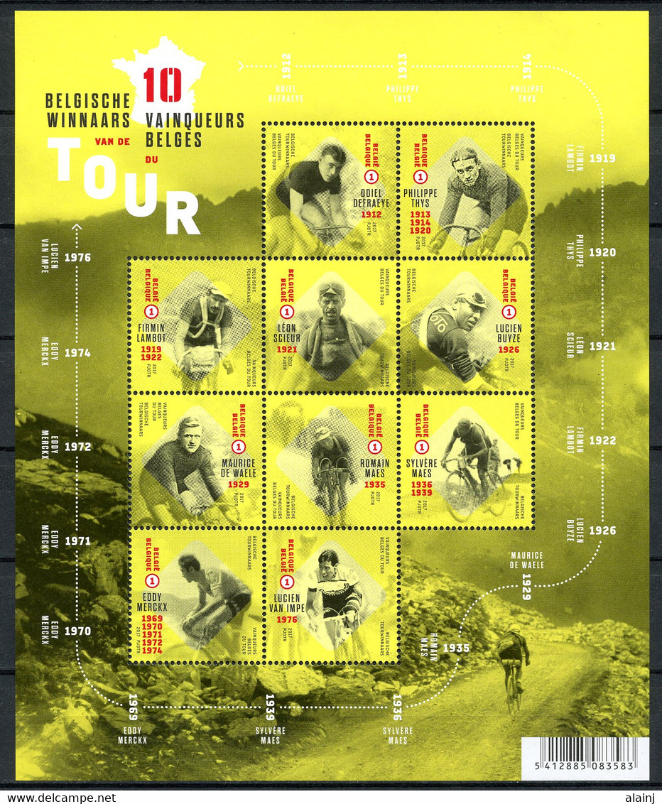 BE   BL252   XX   2017   ---   10 Vainquers Belges Du Tour De France - 1961-2001
