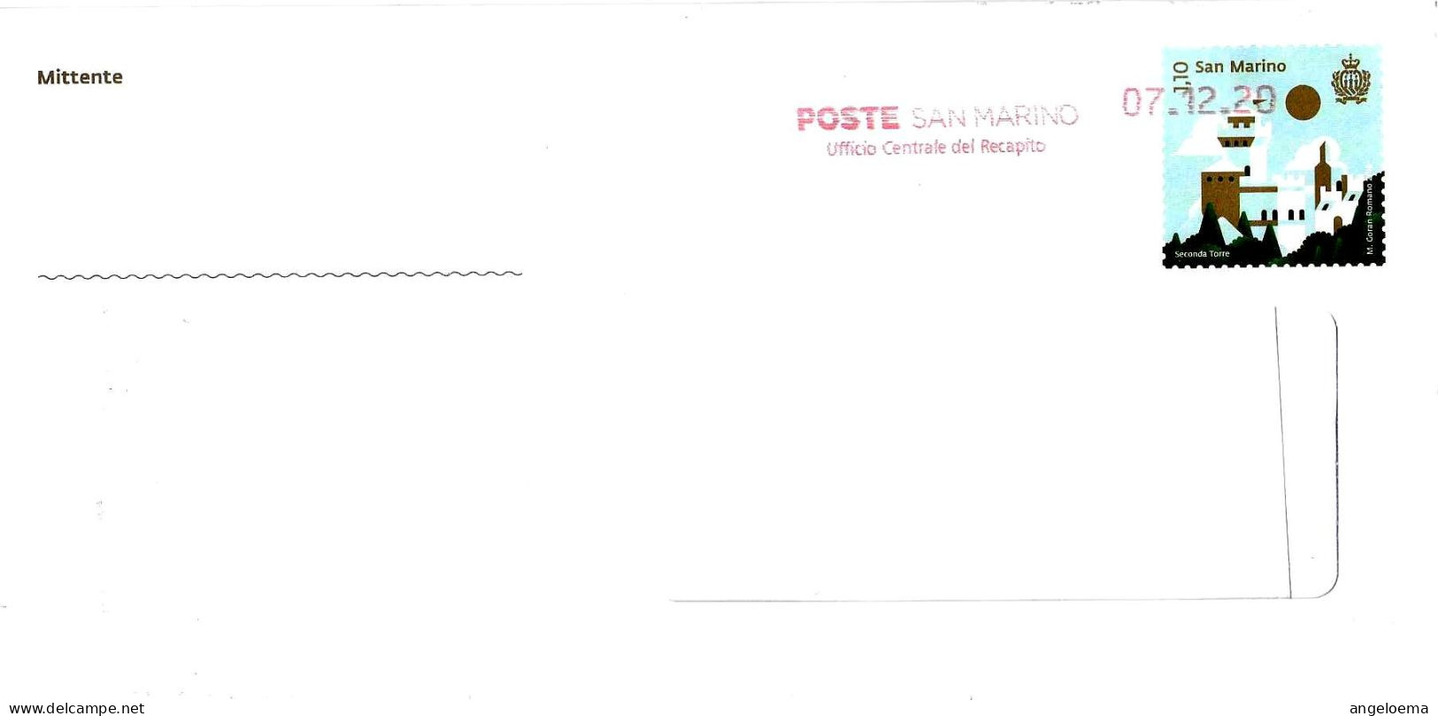 SAN MARINO - 2020 Lettera Ufficio Filatelico Con Francobollo A Stampa E Annullo Meccanico Rosso - 18157 - Cartas & Documentos