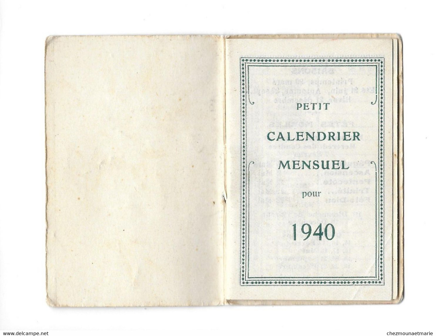 1940 - POTIEZ FLEURS AV WILSON ET RUE CUVIER - PETIT CALENDRIER MENSUEL - Tamaño Pequeño : 1921-40