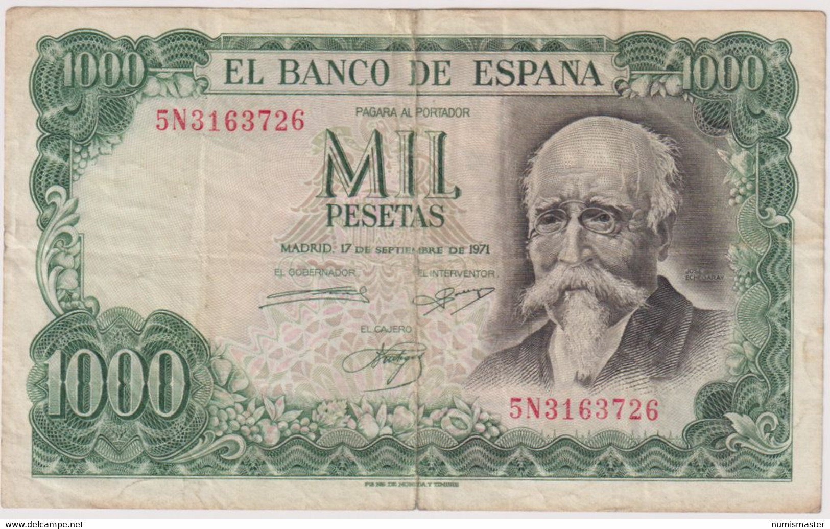 SPAIN , 1000 PESETAS 17.9.1971. - 1000 Pesetas
