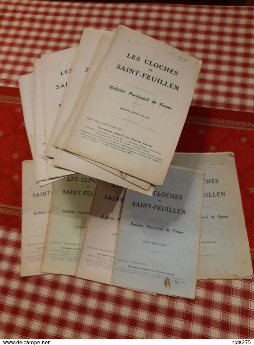 Fosses La Ville: 12 N° De La  Revue Mensuelle  " Les Cloches De St.Feuillen " Année  1923 - 1900 - 1949