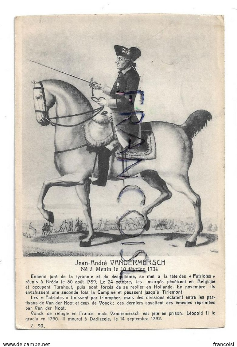 Jean-André Vandermeersch (1734-1792) Lieutenant-Général De L'armée Des Patriotes - Andere & Zonder Classificatie