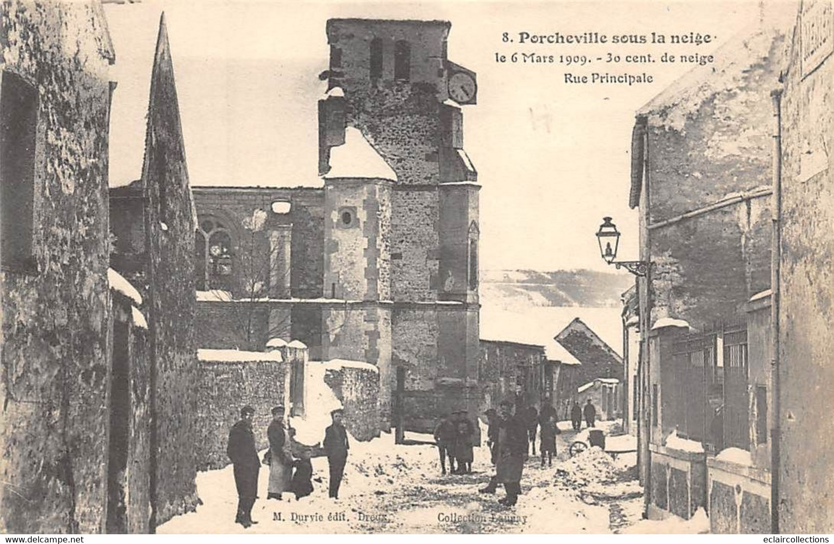 Porcheville            78          Sous La Neige  Mars 1909       (Voir Scan) - Porcheville
